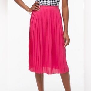 NWT J. Crew Women’s Pink Pleated Midi Skirt Size 00